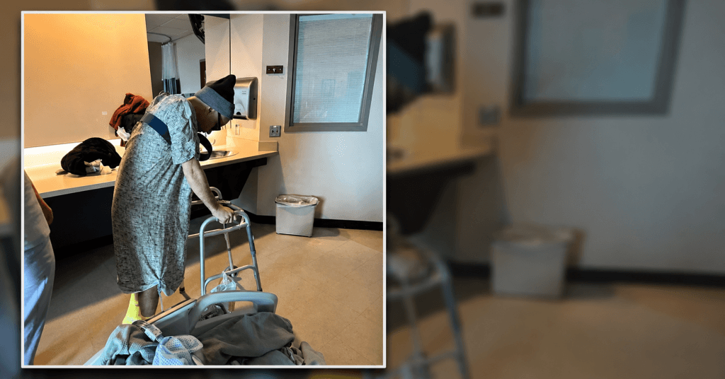 AI in healthcare blog image of Gabriel recovering from surgery during his cancer journey