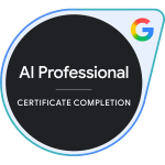 google ai professional certificate 1 AI | Gabriel Cassady's Awards & Recognition