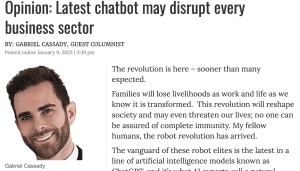 Gabriel Cassady's first article ever published locally on the topic of generative AI, published in January 2023 | AI Expert in Springfield, Mo